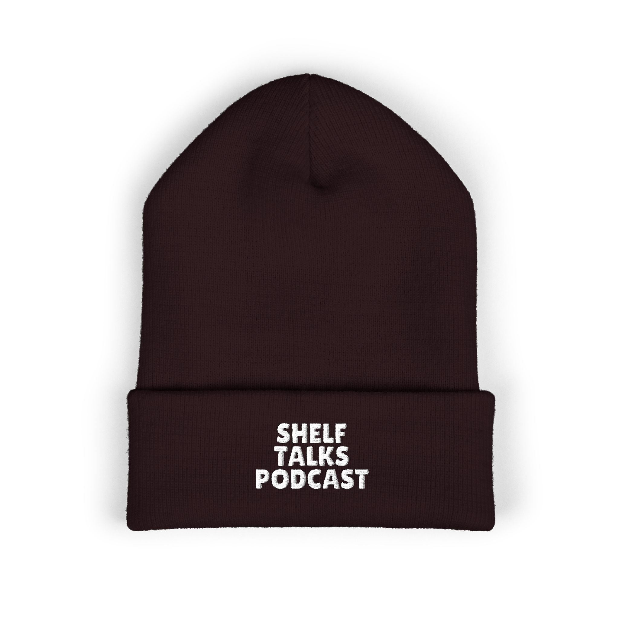 Embroidered 'Shelf Talks Podcast' Cuffed Beanie — Bold Streetwear Winter Hat
