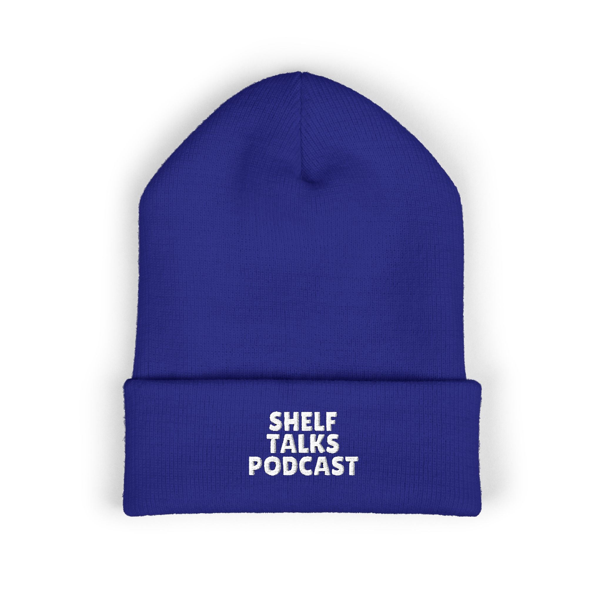 Embroidered 'Shelf Talks Podcast' Cuffed Beanie — Bold Streetwear Winter Hat