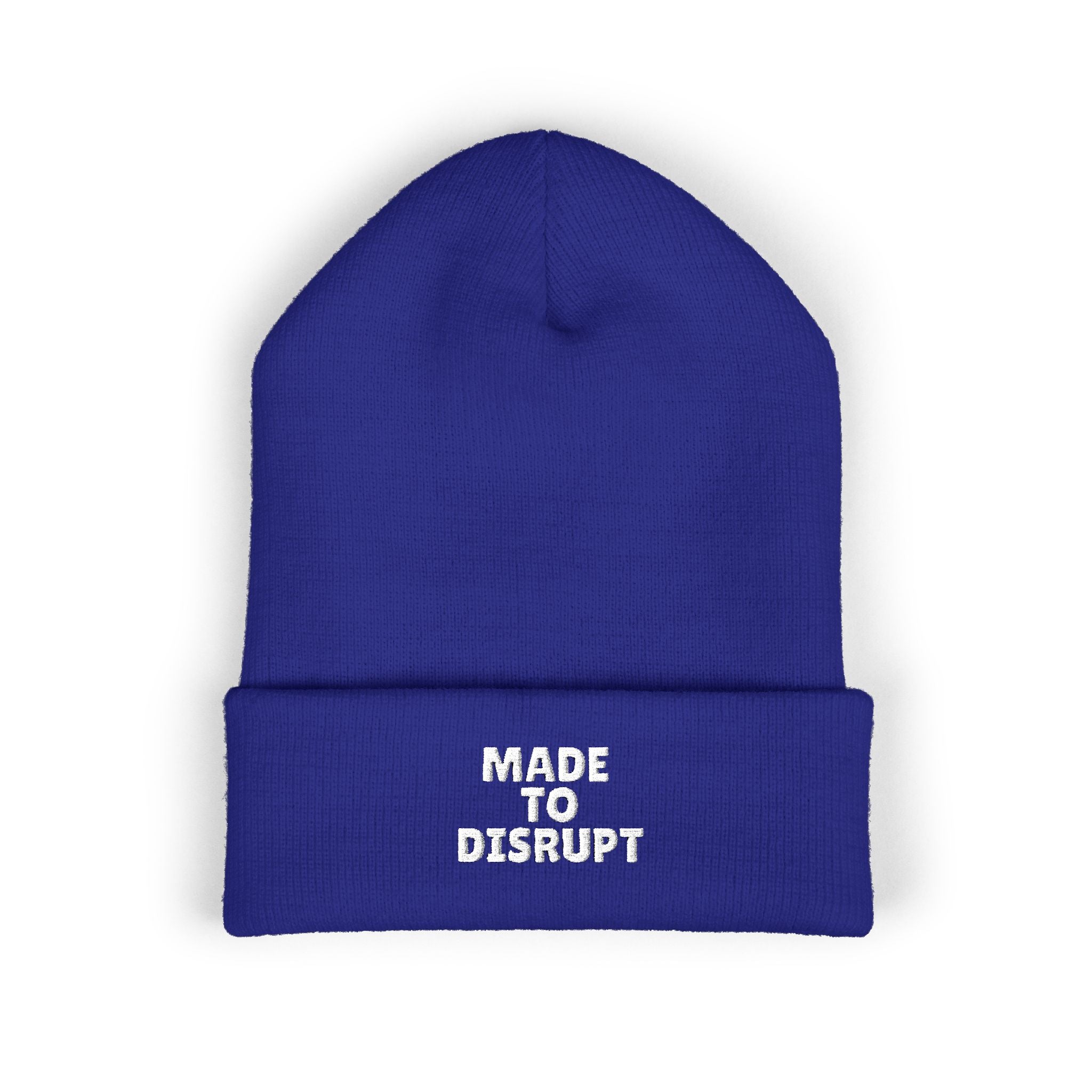 Embroidered 'Made to Disrupt' Cuffed Beanie — Bold Streetwear Winter Hat