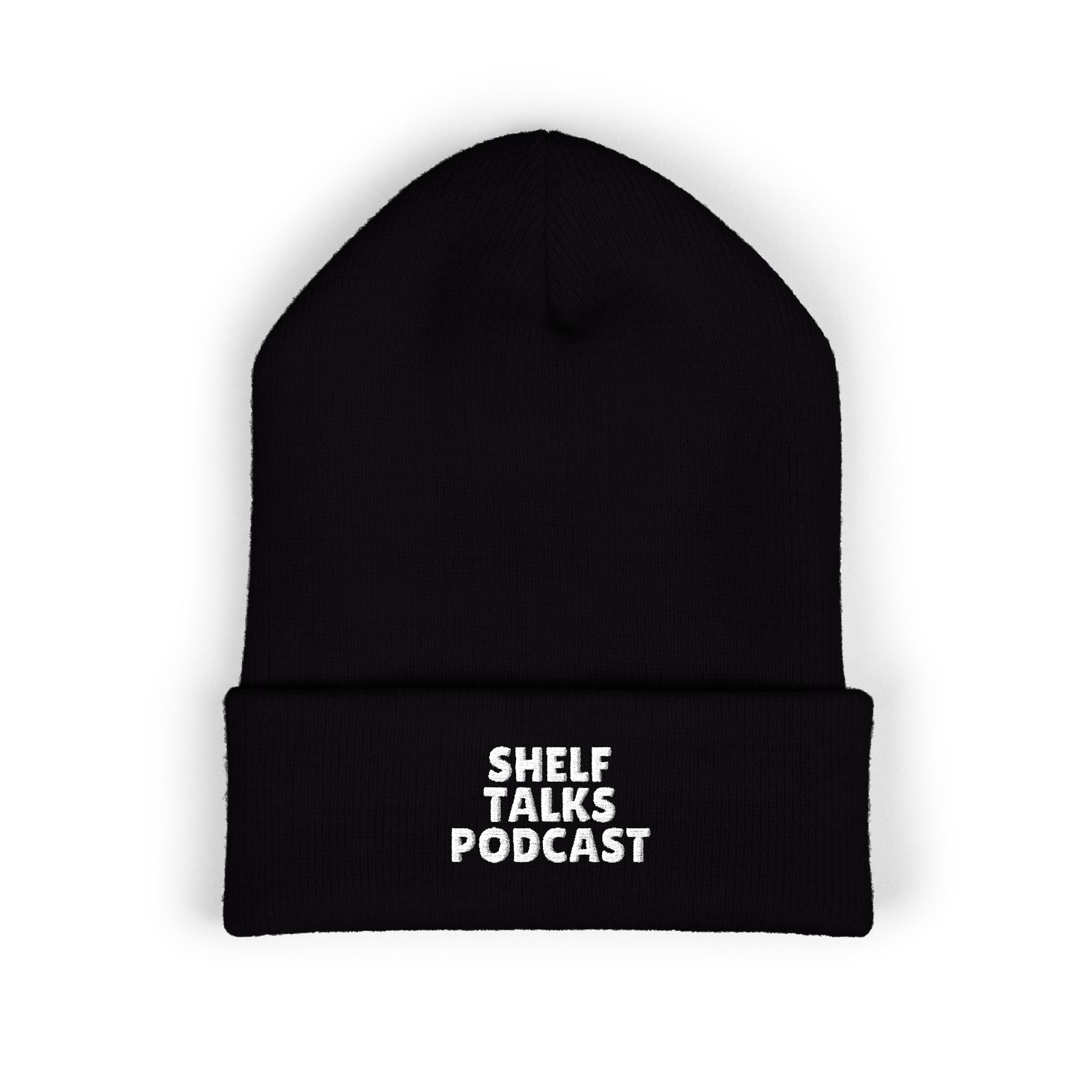 Embroidered 'Shelf Talks Podcast' Cuffed Beanie — Bold Streetwear Winter Hat